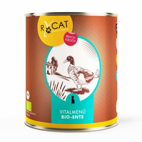 Cat Wet pet food RyCat Organic Duck (Bio-Ente) 800g 6 Piece -1- Anifit